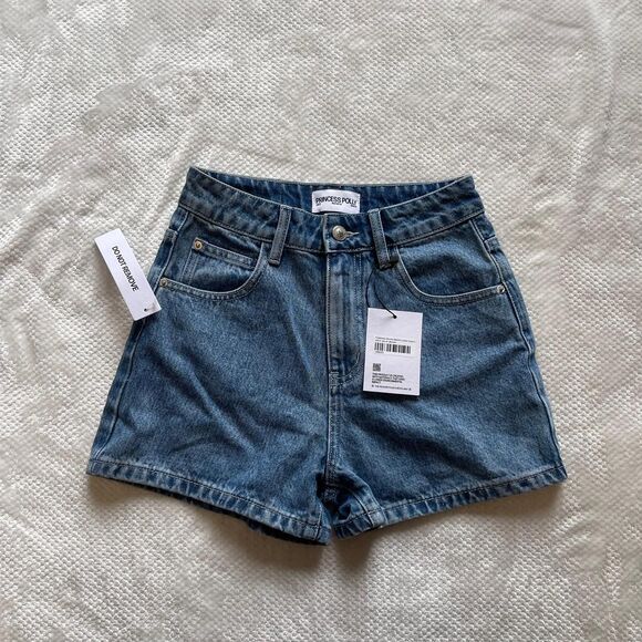 PRINCESS POLLY HIGH WAIST DENIM SHORTS - Picture 2 of 6